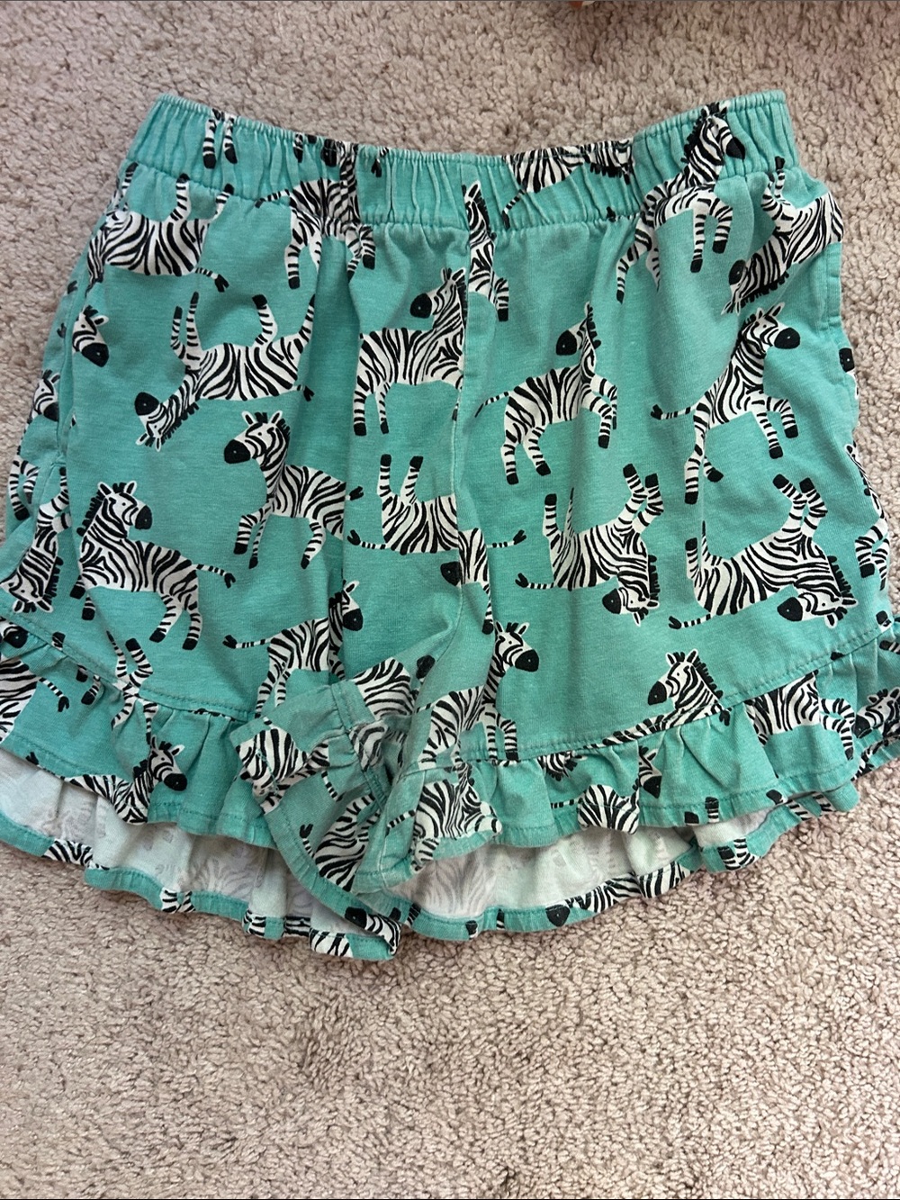 Hanna Andersson Teal Zebra Ruffle Shorts 140 10